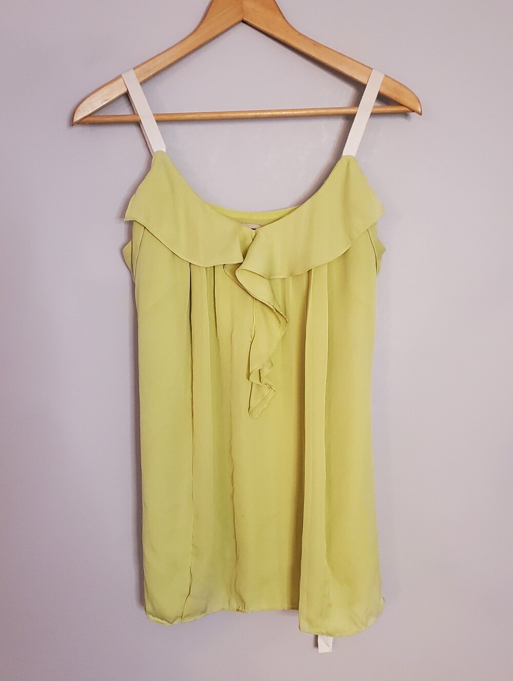 Anne Klein Yellow Ruffle-Front Camisole M